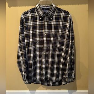 Tommy Hilfiger Navy, White & Yellow Plaid Button-Down Shirt